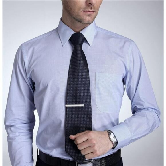 Mens Silver Tie Clip Set 4 Pack Metal Tie Bars Formal Business Wedding Gift - Picture 6 of 7